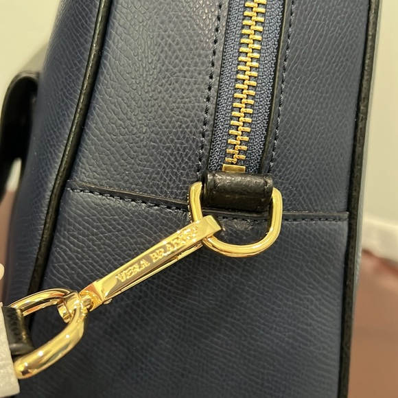 Vera Bradley Bowled Over Bag Classic Navy Genuine Leather - Picture 14 of 17